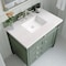 James Martin Vanities Brittany 36in Single Vanity, Smokey Celadon w/ 3 CM White Zeus Top 650-V36-SC-3WZ - alternate 3